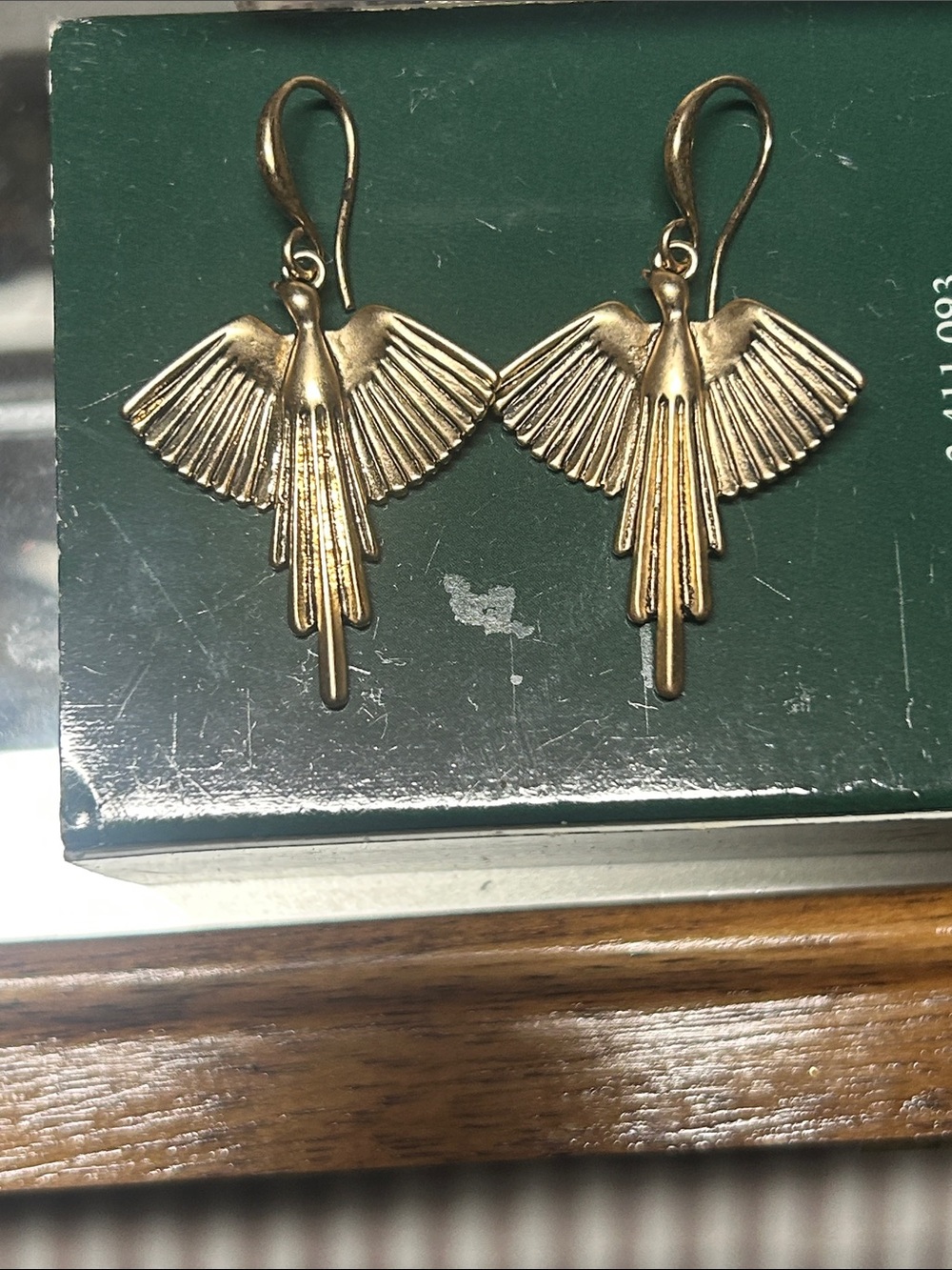 Gold Bird Drop Earrings - Women Jewelry - Picture 2 of 3